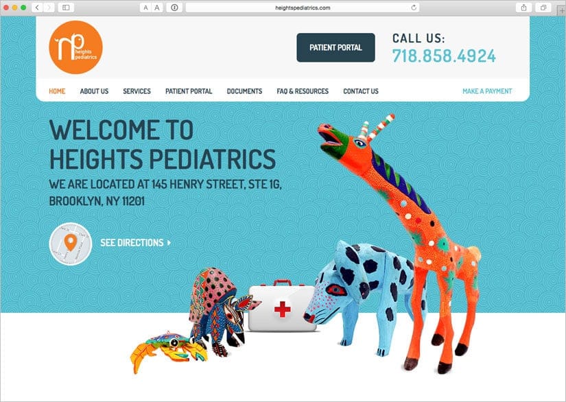 Webové stránky pro Heights Pediatrics